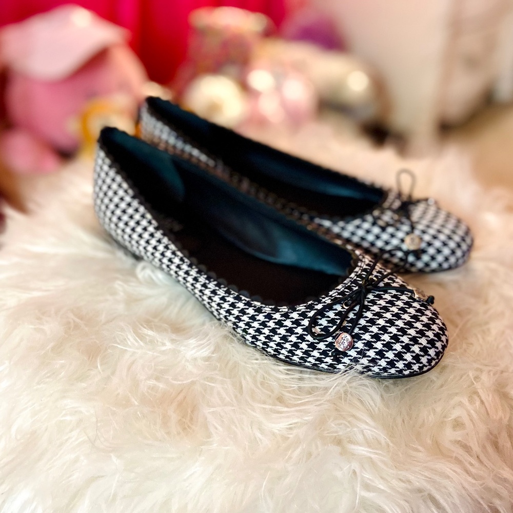Lauren Ralph Lauren Ballet Pumps Houndstooth Bow Detail Quiet Luxury Women’s 8.5 - Picture 3 of 8
